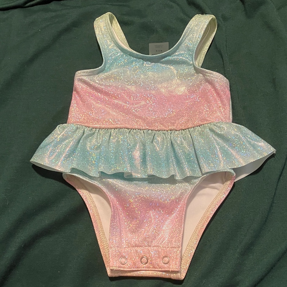 2/$25 Old Navy Holographic Mermaid Baby Swimsuit with Tutu